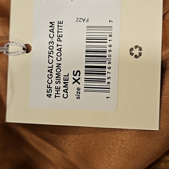💕FAVORITE DAUGHTER💕 The Simon Coat ~ Camel Brown XS NWT - Picture 15 of 16